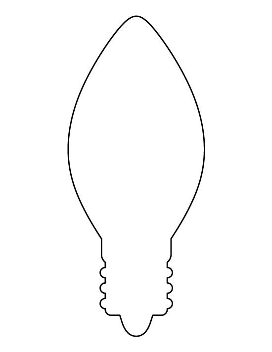 Printable Christmas Light Bulb Template