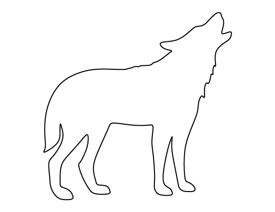 Printable Howling Wolf Template