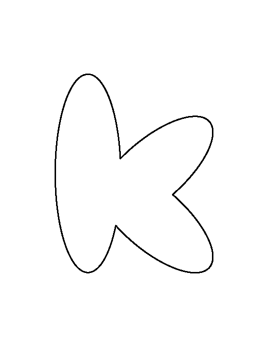 Printable Lowercase Bubble Letter K Template