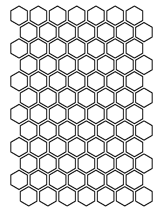 1 Inch Hexagon Template