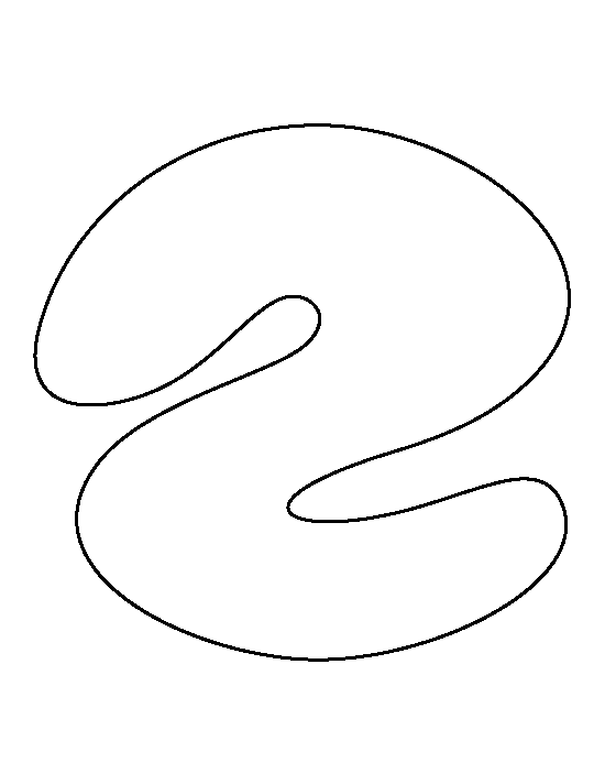 Printable Number 2 Outline - Print Bubble Number 2