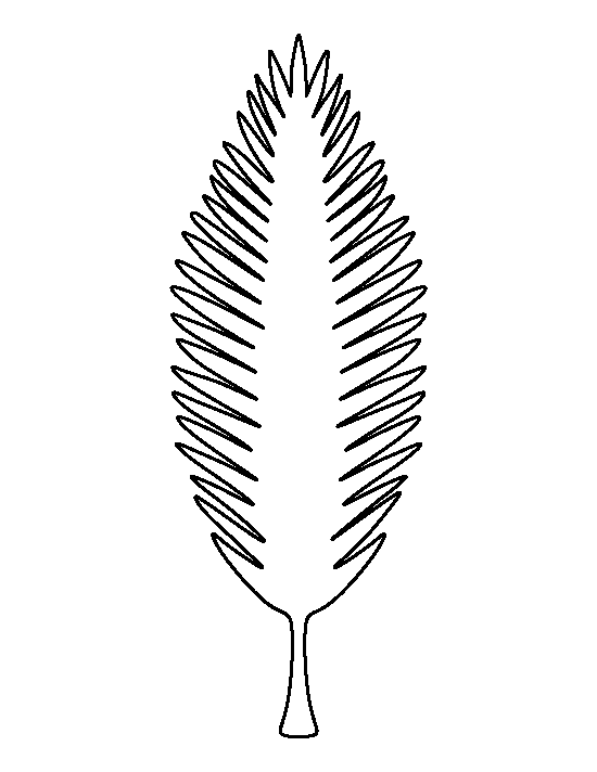 Coconut Tree Leaf Template