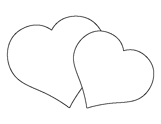 Printable Double Heart Template