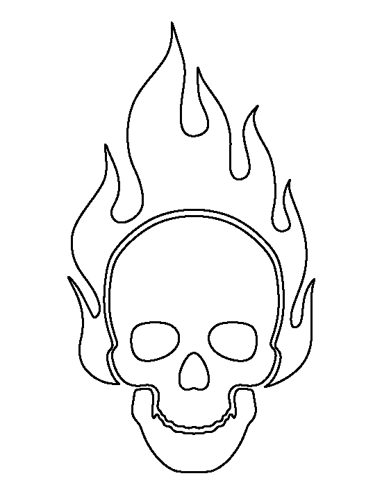 Flaming Skull Template