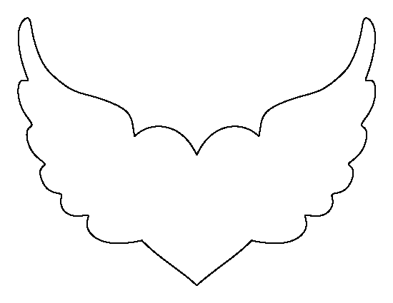Heart with Wings Template