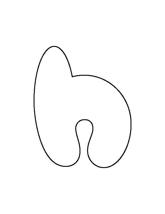 Printable Lowercase Bubble Letter H Template