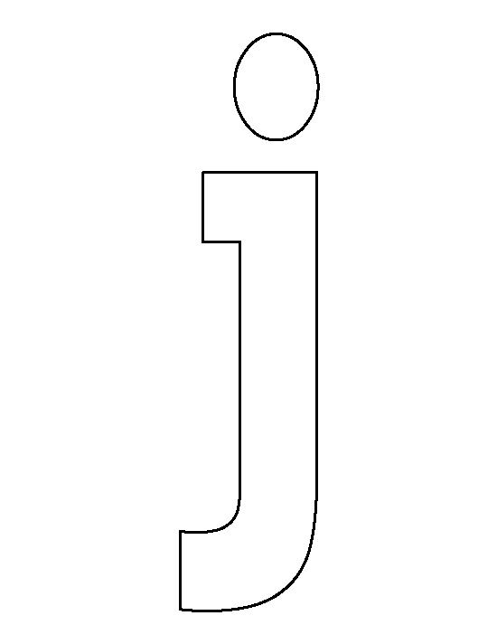 Lowercase Letter J Template