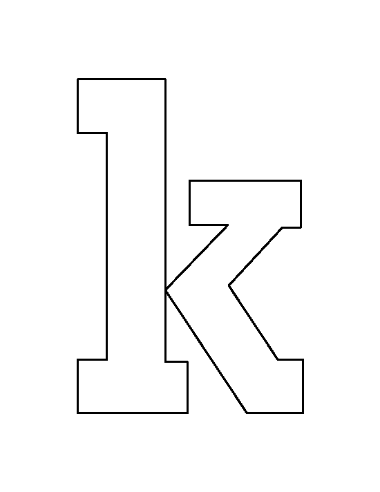 Lowercase Letter K Template