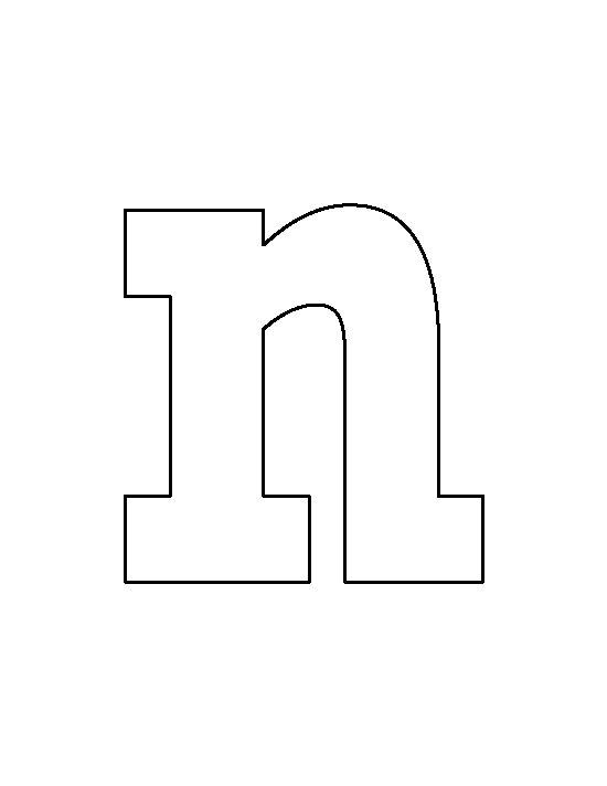 Printable Lowercase Letter N Template