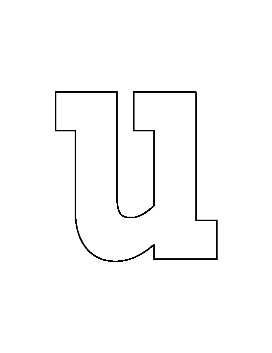 Printable Lowercase Letter U Template