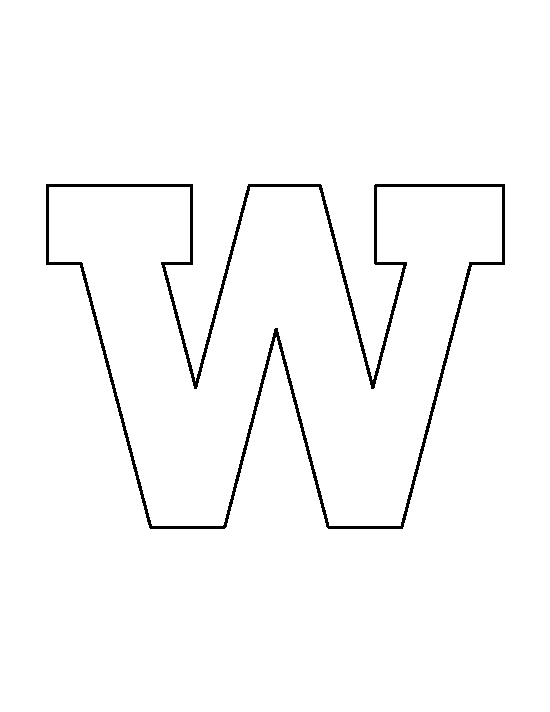 Lowercase Letter W Template