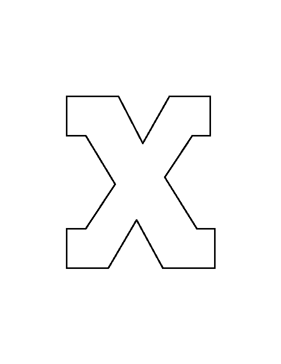 Lowercase Letter X Template