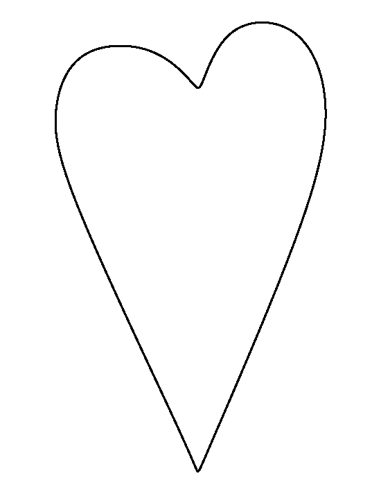 Printable Primitive Heart Template