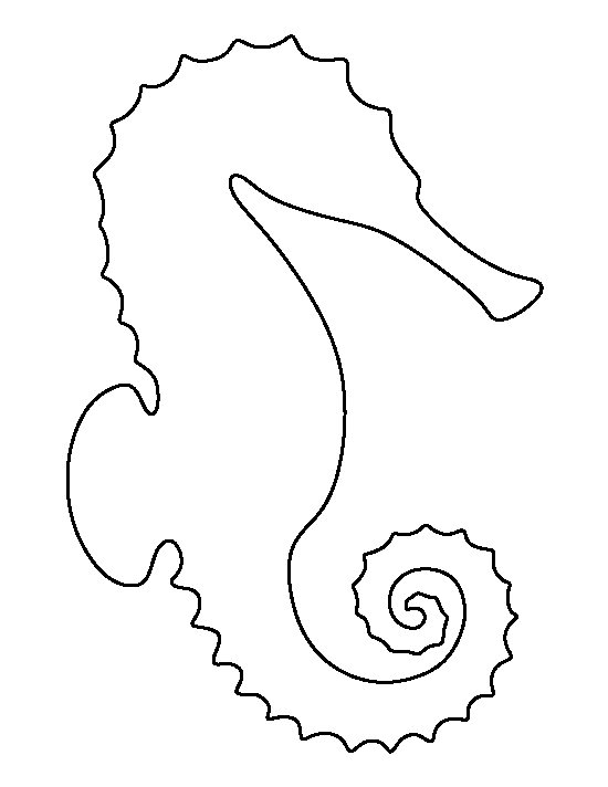 Printable Sea Horse Template