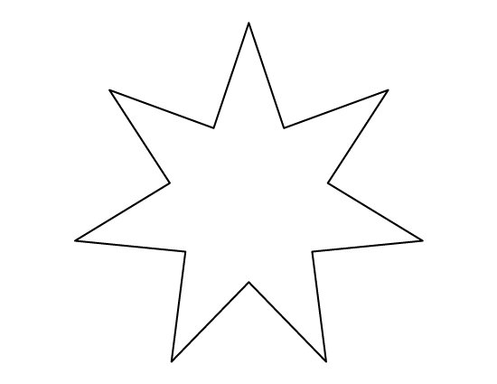 Seven-Pointed Star Template