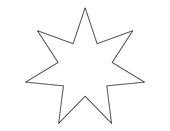 Printable Seven-Pointed Star Template