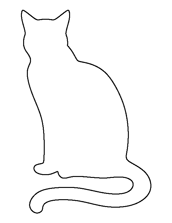 Printable Sitting Cat Template