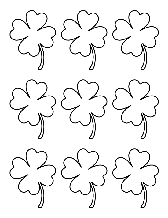 Printable Small  Four  Leaf  Clover  Template